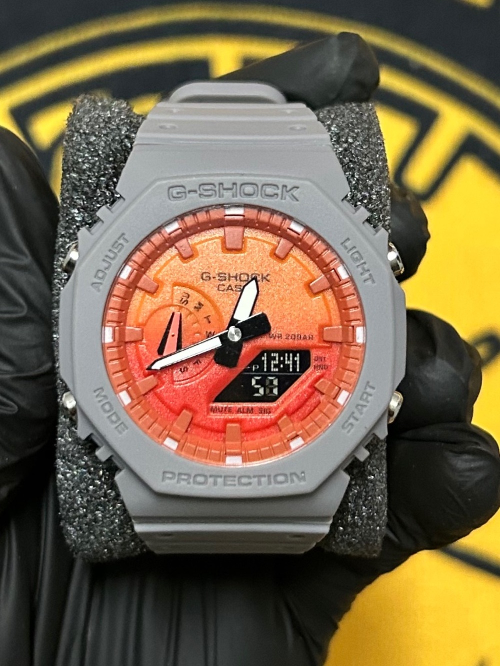 🧡 CASIO G-SHOCK – GREY & ORANGE SUNSET – CUSTOM BUILD 🧡